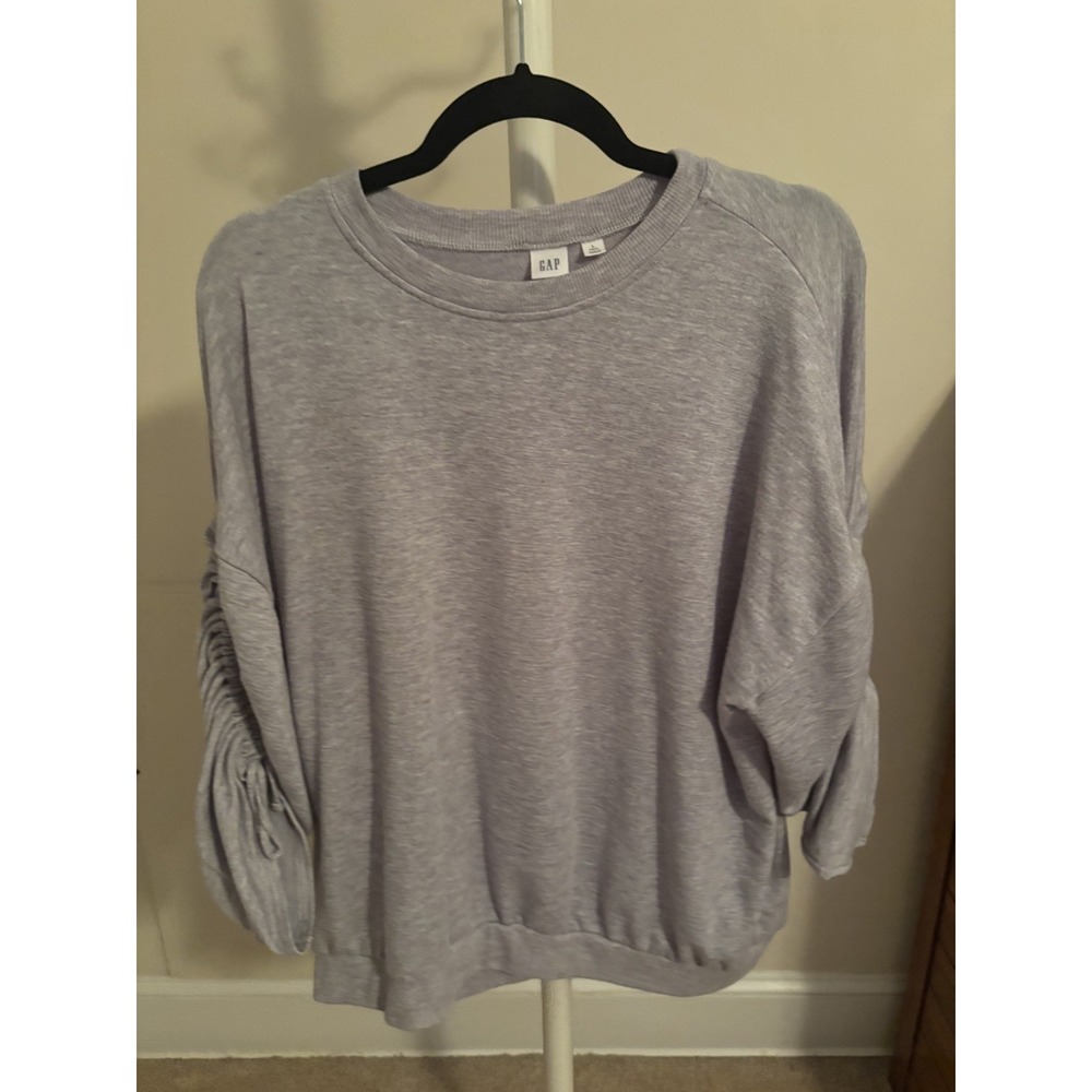 Gap 3/4 sleeve crew sweatshirt grey size large tall